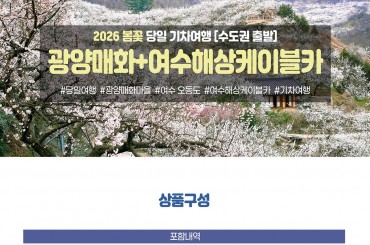 [수도권/충정권/전라권出] ★봄꽃★[수도권/대전 출발]광양매화마을 / 여수 오동도 동백꽃, 케이블카(당일)