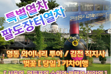 [특별열차-팔도장터열차(당일)]  영동 와이너리 투어 / 김천 직지사 벚꽃  (당일) [ 4월 11일(토) ] 서울역,영등포역,수원역,평택역,천안역