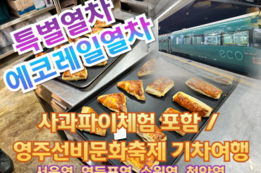 [특별열차-에코레일 열차] 소백산 아래, 달콤한 영주 사과파이 만들기 포함 기차여행  (당일)  [5월 2일(토) ] [서울역,영등포역,수원역,천안역]